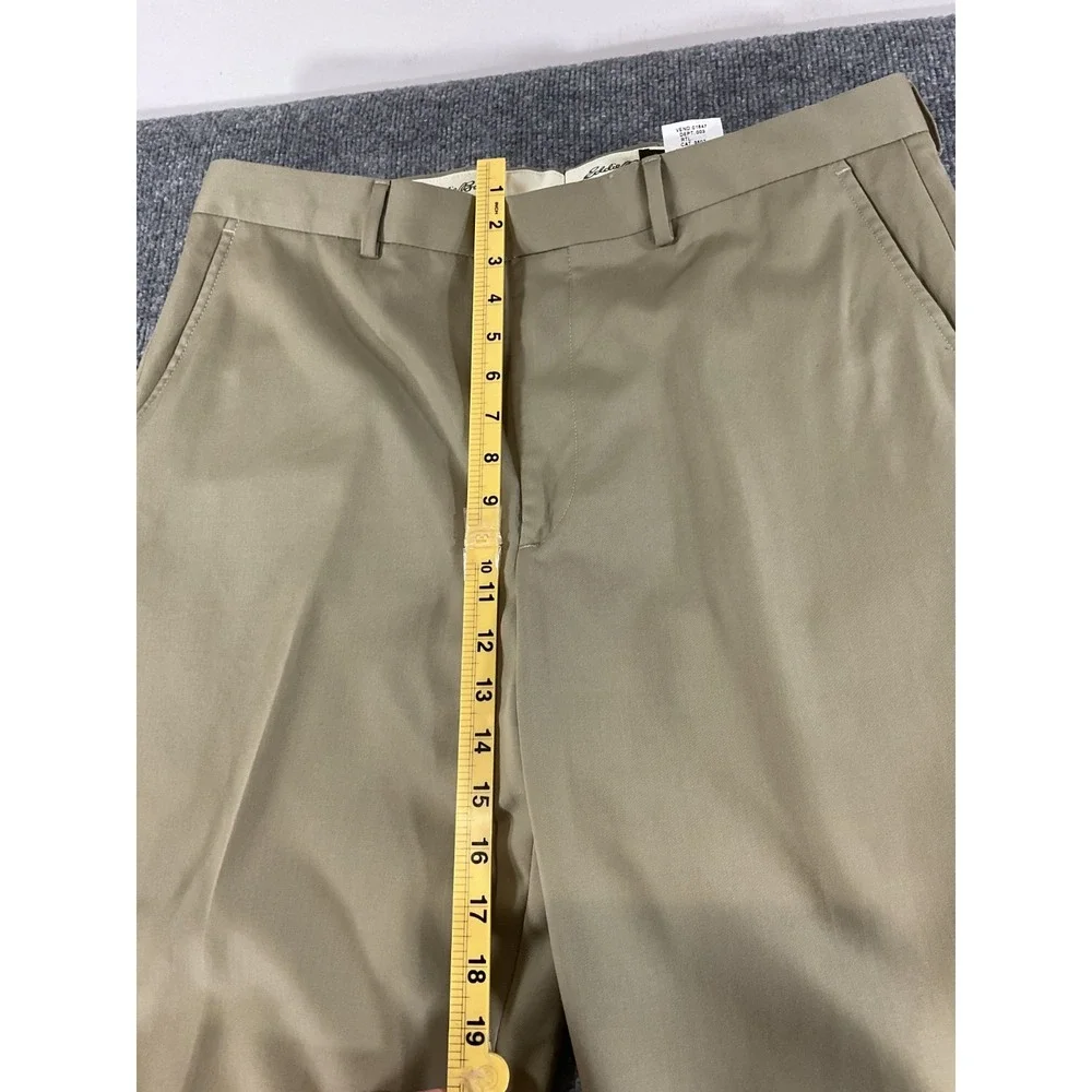 Eddie Bauer Ruston Fit Pants Mens 36 Wool Dress Khaki Slacks Business Casual Tai